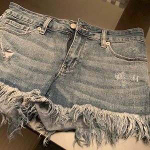 Denim shorts. Just USA